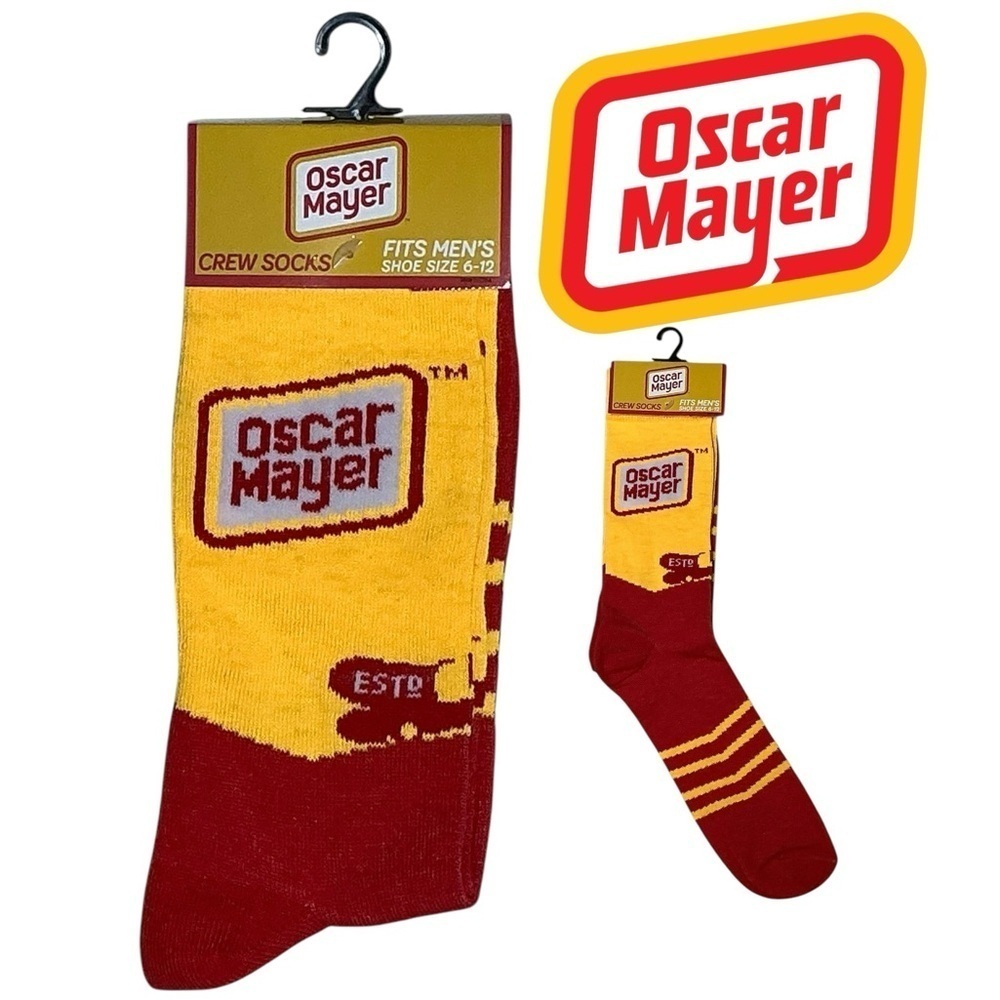 Oscar Mayer Weiner Wagon Novelty Crew Socks Unisex Women 7-13 Men 6-12 New NWT